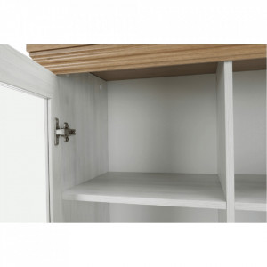 Vitrină, culoarea pin nordic/stejar sălbatic, 127x187x39 cm - TP86109 - Img 12