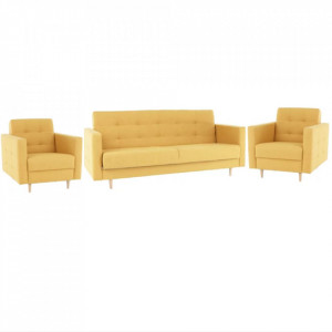 Ansamblu tapiţat, material muştar, 207x94x92 cm - TP213652 - Img 18