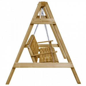 Balansoar de grădină, 205 x 150 x 157 cm, lemn de pin tratat - V45305V - Img 3