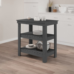 Banc de lucru, gri, 78,5x50x80 cm, lemn masiv pin - V823641V - Img 2