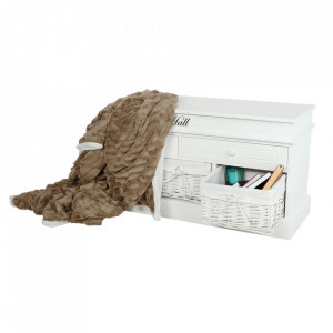 Bancă, băncuţă cu spaţiu de depozitare, alb, 100 cm - TP136614 - Img 19