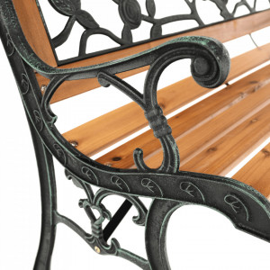 Bancă, băncuță de grădină, maro și neagră, 126 cm - TP276424 - Img 6