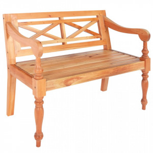 Banca Batavia, maro deschis, 98 cm, lemn masiv mahon - V246967V