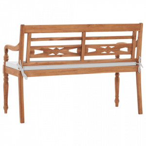 Bancă cu perne, 120 cm, lemn de tec - V43057V - Img 4