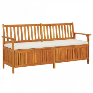 Bancă de depozitare cu pernă, 170 cm, lemn masiv de acacia - V316738V - Img 2