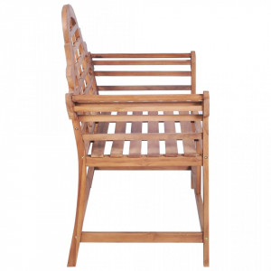 Bancă de grădină, 127x58,5x92,5 cm, lemn masiv de tec - V319152V - Img 3