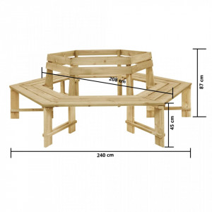 Bancă de grădină, 240 cm, lemn de pin tratat - V49088V - Img 4