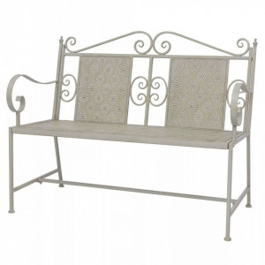 Banca de gradina, gri, 115 cm, otel - V43152V