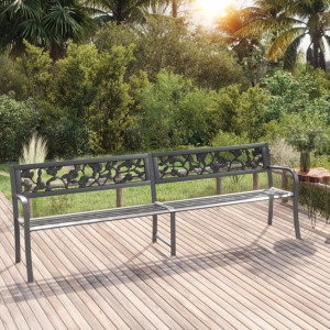 Bancă dublă de grădină, gri, 246 cm, oțel - V317130V - Img 2