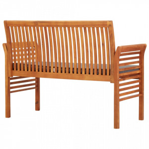 Banca gradina cu 2 locuri perna, 120 cm, lemn masiv acacia - V45972V - Img 4