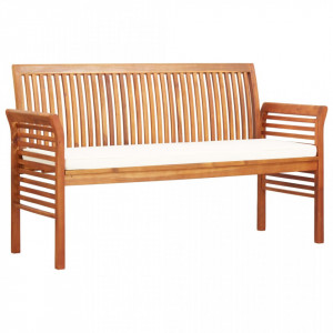 Banca gradina cu 3 locuri perna, 150 cm, lemn masiv acacia - V45968V