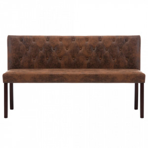 Banca, maro, 148,5 cm, velur ecologic - V288571V - Img 3
