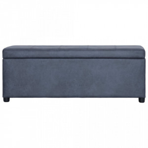 Bancheta cu depozitare, gri, 116 cm, piele intoarsa ecologica - V281316V - Img 3