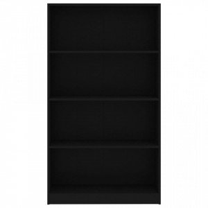 Biblioteca cu 4 rafturi, negru, 80 x 24 x 142 cm, PAL - V800910V - Img 4
