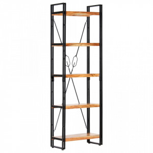 Bibliotecă cu 5 rafturi, 60 x 30 x 180 cm, lemn masiv de acacia - V286588V - Img 2
