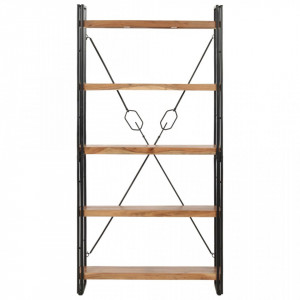 Bibliotecă cu 5 rafturi, 90 x 30 x 180 cm, lemn masiv de acacia - V286587V