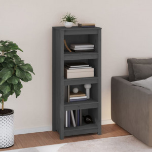 Bibliotecă, gri, 50x35x125,5 cm, lemn masiv de pin - V821711V - Img 2