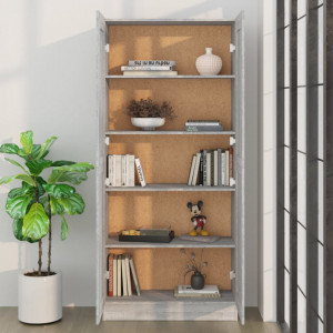 Bibliotecă, gri sonoma, 82,5x30,5x185,5 cm, lemn prelucrat - V815115V - Img 3