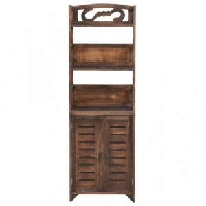 Bibliotecă maro închis, 46x24x140 cm, lemn masiv de paulownia - V338506V - Img 3