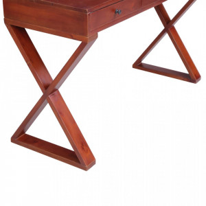 Birou computer, maro, 132 x 47 x 77 cm, lemn masiv de mahon - V283847V - Img 4