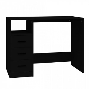 Birou cu sertare, negru, 102x50x76 cm, lemn prelucrat - V823033V - Img 1
