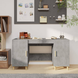 Birou, gri beton, 140x50x75 cm, lemn compozit - V812766V - Img 2
