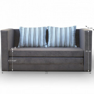 Canapea extensibilă, gri, 135x71x61 cm - TP63277 - Img 5
