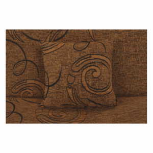 Canapea extensibilă, material textil auriu/model, 194x86x95 cm - TP150972 - Img 5