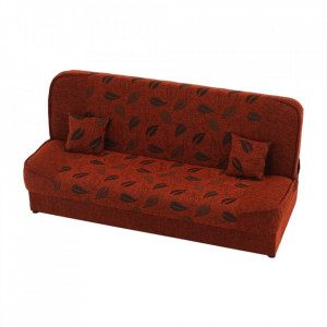 Canapea extensibilă, material textil cărămiziu/model, 194x86x95 cm - TP150971 - Img 18