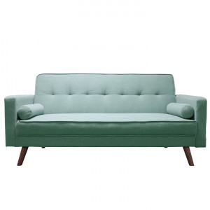 Canapea extensibilă, material verde-mentol, 189x76x89 cm - TP234739