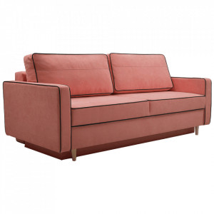 Canapea extensibilă, roz / negru, 213x100x90 cm - TP304098 - Img 1