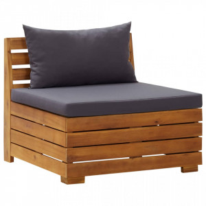 Canapea mijloc modulara cu perne, 1 buc., lemn masiv de acacia - V46690V