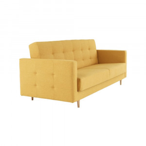 Canapea tapiţat 3 locuri, material textil muştar, 207x92x94 cm - TP209299 - Img 3
