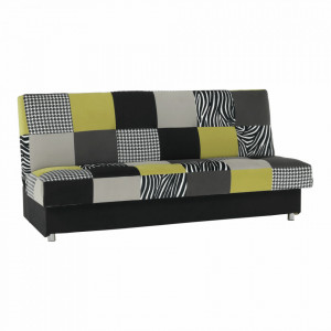Canapea, textil verde gălbui/gri/negru, 195x90x90 cm - TP69564 - Img 9