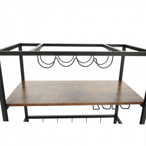 Cărucior de servire, culoarea stejar smoke/negru, 80x40x90 cm - TP276316 - Img 7