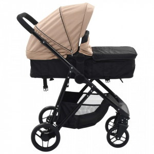 Carut/landou pentru copii 2-in-1, gri taupe si negru, otel - V10163V - Img 4