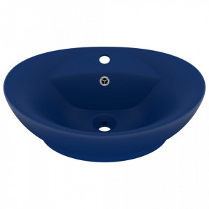 Chiuvetă lux preaplin albastru mat 58,5x39 cm ceramică oval - V146935V