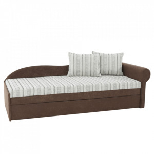 Colţar extensibil, 78x197x75 cm, maro/bej/auriu, model dreapta - TP8014237 - Img 16