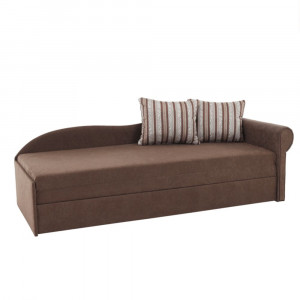 Colţar extensibil, 78x197x75 cm maro cu perne cu model, dreapta - TP8018043 - Img 1