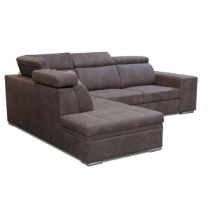 Colţar, material maro/violet deschis, stânga, 275x220x85/100 cm - TP210945 - Img 12
