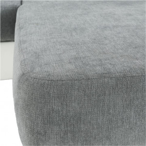 Colţar mic, piele ecologică alb/material textil gri, model stânga, 260x86/106x168 cm - TP149895 - Img 9