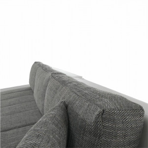 Colţar, piele ecologică/ alb/material gri melir, 300x215x72 cm - TP149894 - Img 13
