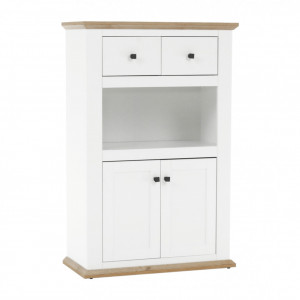 Comodă, alb și culoarea stejar, 85x40x130 cm - TP264793 - Img 10