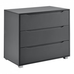 Comoda cu 3 sertare, 77,5 x 80 x 48 cm, gri inchis - P72528809