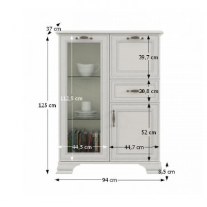 Comodă cu bar, 94x37x125,3 cm, crem - TP147858 - Img 4