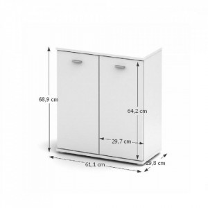 Comodă, cu două uşi, albă - TP85369 - Img 1