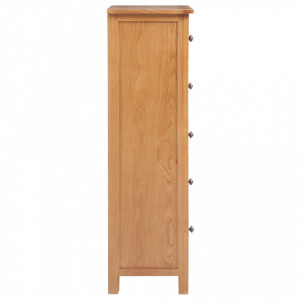 Comodă înaltă cu sertare, 45x32x110 cm, lemn masiv stejar - V329924V - Img 3