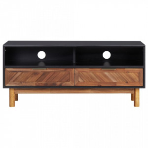 Comoda TV, 100 x 35 x 45 cm, lemn masiv de acacia si MDF - V289903V - Img 2