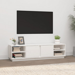 Comodă TV, alb, 156x40x40 cm, lemn masiv de pin - V814455V - Img 2