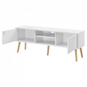 Comoda TV alb/efect lemn stejar - P73649702 - Img 3